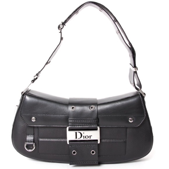 CHRISTIAN DIOR BLACK LEATHER GUNMETAL WALLET - Picture 8 of 8